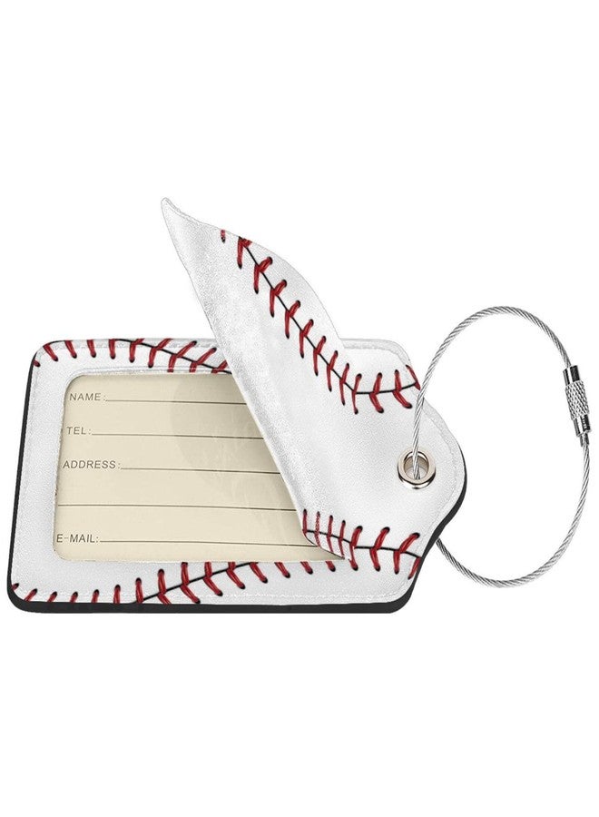 Vridoyt 2 Pcs Baseball Luggage Tag for Suitcase, Cute Baseball Tags Gifts for Players Fan Game Boys Men Women Kids Outdoor Sport Travel, Identifiers Privacy Cover ID Label with Steel Loop - Image 3